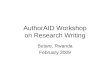 AuthorAID Workshop on Research Writing