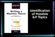 Identification of Possible ILP Topics