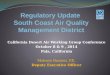 Regulatory Update  South Coast Air Quality Management District