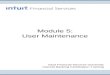 Module 5: User Maintenance