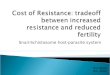 Cost of Resistance:  tradeoff  between increased resistance and reduced fertility