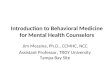 Introduction to Behavioral Medicine for Mental Health Counselors