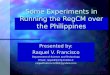 Some Experiments in Running the RegCM over the Philippines