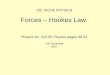 CIE IGCSE PHYSICS Forces – Hookes Law