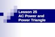 Lesson 25 AC Power and Power Triangle
