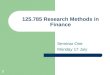 125.785 Research Methods in Finance