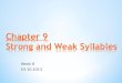 Chapter 9 Strong and Weak Syllables