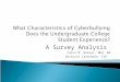 What Characteristics of Cyberbullying Does the Undergraduate College Student Experience?