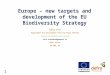 Europe – new targets and development of the EU Biodiversity Strategy