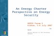 An Energy Charter Perspective on Energy Security