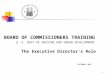 BOARD OF COMMISSIONERS TRAINING U. S. DEPT OF HOUSING AND URBAN DEVELOPMENT