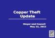 Copper Theft  Update