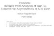 Preview:  Results from Analysis of Run 11 Transverse Asymmetries at 500 GeV