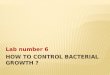 How to control bacterial growth ?