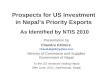 Prospects for US Investment  in Nepal’s Priority Exports As Identified by NTIS 2010