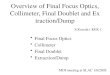 Overview of Final Focus Optics, Collimeter, Final Doublet and Extraction/Dump