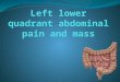 Left lower quadrant abdominal pain and mass