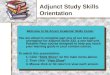 Adjunct Study Skills Orientation