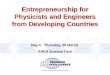 Entrepreneurship for Physicists and Engineers from Developing Countries