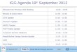 IGG Agenda 19 th  September 2012