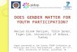 DOES GENDER MATTER FOR YOUTH PARTICIPATION ?