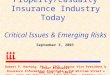 The Property/Casualty Insurance Industry Today  Critical Issues & Emerging Risks