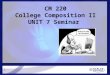 CM 220 College Composition II UNIT 7 Seminar