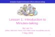 Lesson 1: Introduction to Minutes-taking