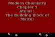 Modern Chemistry Chapter 3 Atoms:  The Building Block of Matter