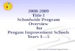 2008-2009 Title I Schoolwide Program Overview  for  Progam Improvement Schools Years 1—5