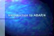 Introduction to ABAP/4