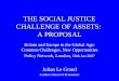 THE SOCIAL JUSTICE CHALLENGE OF ASSETS:  A PROPOSAL