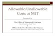 Allowable/Unallowable Costs at MIT