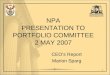 NPA PRESENTATION TO PORTFOLIO COMMITTEE 2 MAY 2007