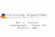 Factoring Algorithms