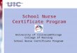 School Nurse Certificate Program