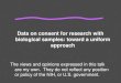 Data on consent for research with biological samples: toward a uniform approach