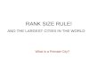 RANK SIZE RULE! AND THE LARGEST CITIES IN THE WORLD