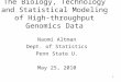 The Biology, Technology and Statistical Modeling of High-throughput Genomics Data