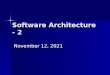 Software Architecture - 2