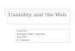 Usability and the Web