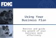 Using Your Business Plan