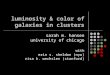 luminosity & color of galaxies in clusters