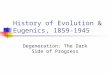 History of Evolution & Eugenics, 1859-1945