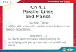 Ch 4.1 Parallel Lines and Planes