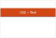 CSS -- Text
