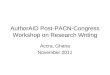 AuthorAID Post-PACN-Congress Workshop on Research Writing