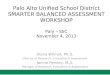 Palo Alto Unified School District SMARTER BALANCED ASSESSMENT WORKSHOP Paly – SSC November 4, 2013