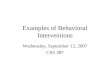Examples of Behavioral Interventions