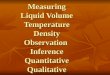 Measuring Liquid Volume Temperature Density Observation  Inference Quantitative Qualitative